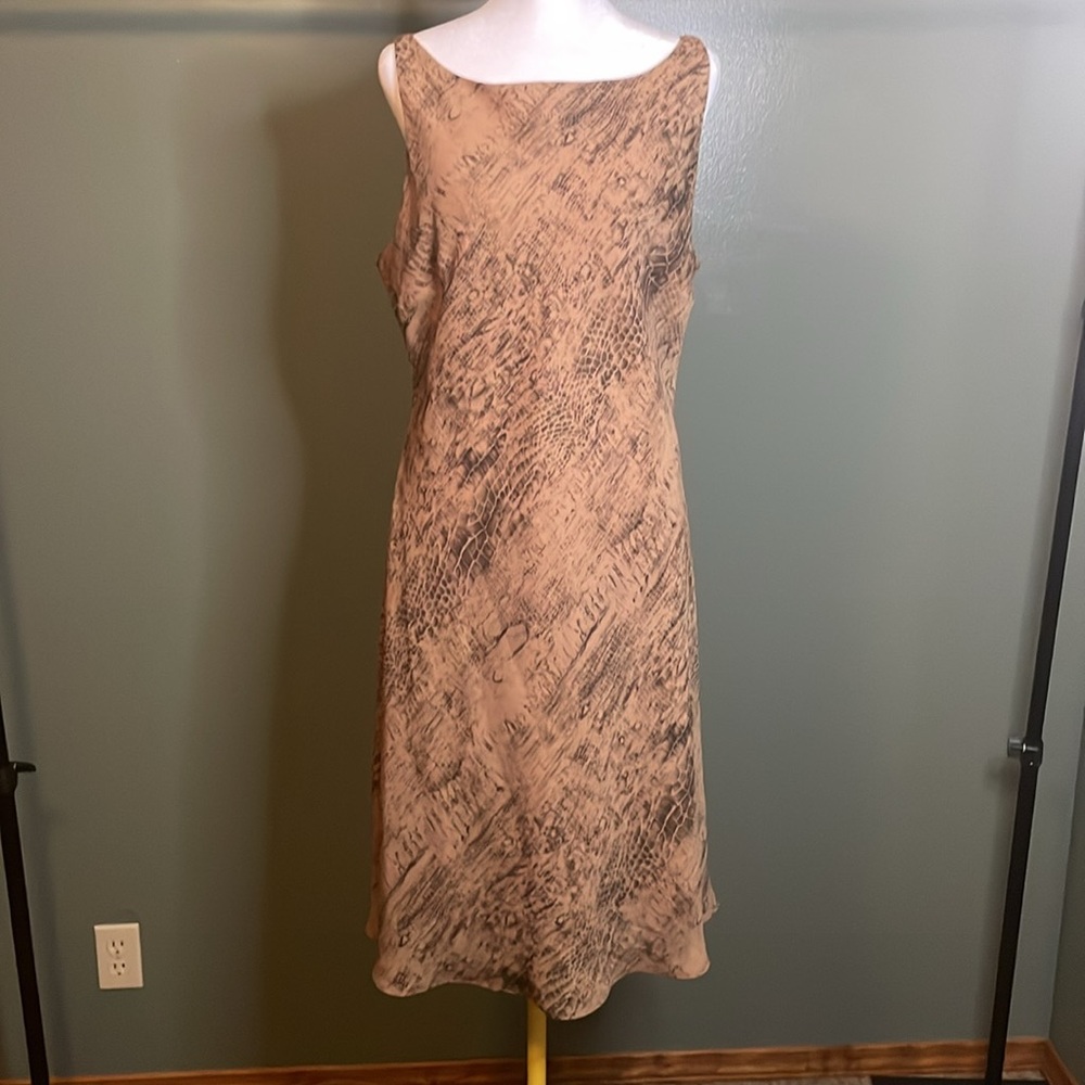 CDC Sleeveless Snakeskin Print Sheath Midi Dress